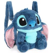 Mochila Pelucia STITCH 32CM STITCH Disney Passeio Azul Desenho do Tecido Lisa