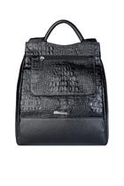 Mochila pequena antifurto couro croco metais grafite Susan -