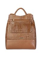 Mochila pequena antifurto couro croco Susan