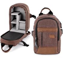 Mochila Pequena Para Câmera Fotografica Lentes Tablet 7" Alhva Street Shot P Marrom Mochila Pequena Para Câmera Fotografica Lentes Tablet 7" Alhva Street Shot P Marrom