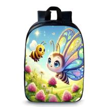 Mochila pequena pré escolar creche infantil anime borboleta e abelha