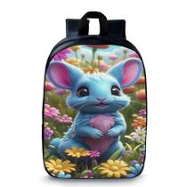 Mochila pequena pré escolar creche infantil anime coelho azul