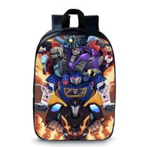 Mochila pequena pré escolar creche infantil anime transformes