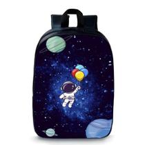 Mochila pequena pré escolar infantil anime astronauta flutanddo balões