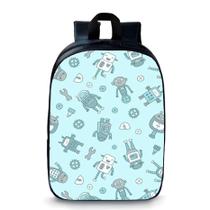 Mochila pequena pré escolar infantil anime robôzinhos