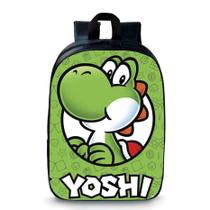Mochila Pequena Pré-escolar Jogos e Desenhos Personagem Yoshi Ate Primeiro Ano Novidade