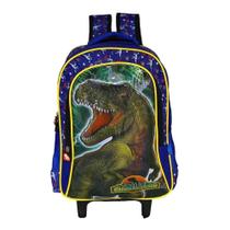 Mochila Pequena Rodinha Com Alça Escolar Dinossauro Azul Mochila Pequena Rodinha Com Alça Escolar Dinossauro Azul