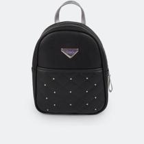Mochila Pequena Tweenie Bordado e Tachas Preta 580.162 Mochila Pequena Tweenie Bordado e Tachas Preta 580.162