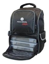 Mochila Pesca Brasil Fishing Bag Com 3 Estojos Incorporados