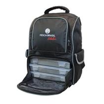 Mochila Pesca Brasil Fishing Bag Preto e Cinza