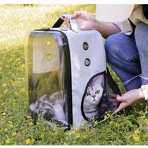 Mochila pet bolsa transporte cao gato cachorro astronauta transparente