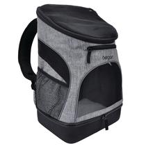 Mochila Pet Carrier Coastal Bergan Grey com janela de malha