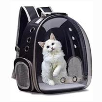 Mochila Pet Visão Panorâmica Segurança Ventilação Conforto Preto