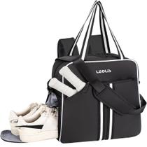 Mochila Pickleball Bag Tote preta com compartimento para sapatos 30L