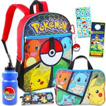 Mochila Pokémon Infantil com Estojo - Para Meninos e Meninas