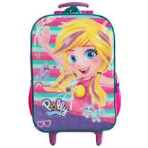 Mochila Polly Pocket Escolar De Rodinhas Meninas Infantil