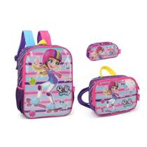 Mochila Polly Pocket Grande Costas Lancheira Estojo Escolar