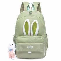 Mochila Polo One Feminina Casual Verde Coelho Bolsa Dia a Dia Escolar