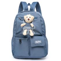 Mochila Polo One Infantil Juvenil Escolar Bolsa Passeio Urso Azul