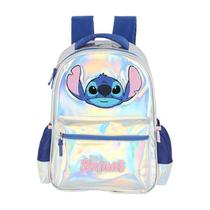 Mochila Prata 17 Costas Holográfica Stitch Mochila Prata 17 Costas Holográfica Stitch