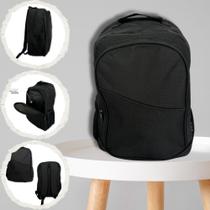 Mochila Preta Notebook Bolsa Resistente Escola Faculdade Trabalho All Black