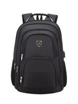 Mochila Preta Unisex Motoqueiro Grande Notebook 811-23