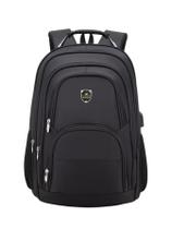 Mochila Preta Unisex Motoqueiro Grande Notebook 811-23