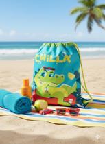Mochila Puket Saquinho Jacaré Relax Azul Marinho Menino Mochila Puket Saquinho Jacaré Relax Azul Marinho Menino