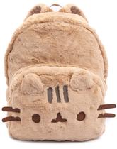 Mochila Pusheen de Pelúcia Bege 34x27x6cm com Orelhas 3D de Gato Mochila Pusheen de Pelúcia Bege 34x27x6cm com Orelhas 3D de Gato