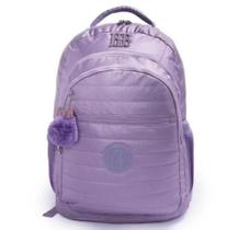 Mochila RB com designer tecido acetinado lilás