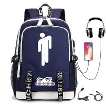 Mochila recarregável USB Billie Eilish, bolsa escolar ao ar livre - Cor 4 - HUOGUO
