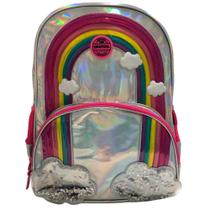 Mochila Reflexiva Cinza Da Luxcel Up4you Desenho De Arco-íris Mochila Reflexiva Cinza Da Luxcel Up4you Desenho De Arco-íris
