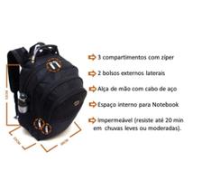 Mochila Reforçada Executiva Preta Masculino/Feminino