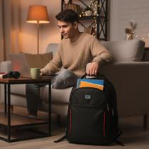 Mochila Reforçada para Notebook 15,6'' Escolar Faculdade com Múltiplos Compartimentos Preto Mochila Reforçada para Notebook 15,6'' Escolar Faculdade com Múltiplos Compartimentos Preto