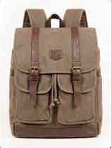 Mochila Reforçada Vintage Lona Trabalho Faculdade Escola -