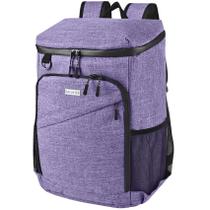 Mochila refrigeradora BAGLHER 25L 30 latas roxa à prova de vazamentos