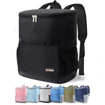 Mochila refrigeradora Wolka isolada de 30 latas à prova d'água - preta