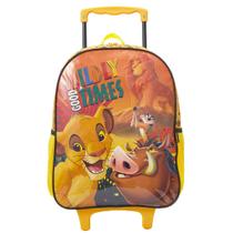 Mochila Rei Leão Infantil De Rodinhas Escolar Meninos Timão Pumba Simba