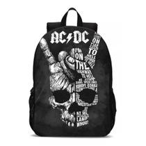 Mochila Rock AC/DC Unissex Moda Urbana Bolsa Escolar