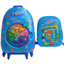 Mochila Roda Tripla 3D + Lancheira Disney Divertidamente 2 DIPLOMATA