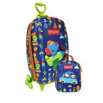 Mochila Rodas 3D Lancheira Fisher Price Avião Infantil