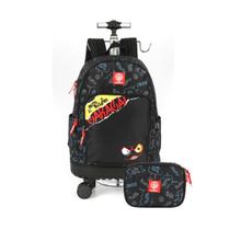 Mochila Rodas Enaldinho 360º Com Estojo Box Juvenil Escolar