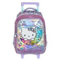 Mochila Rodas Hello Kitty Infantil Escolar Estrela Meninas Cor:Lilás