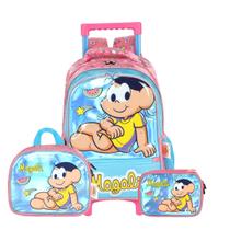 Mochila Rodas Lancheira Estojo Box Turma da Mônica Magali