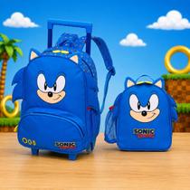 Mochila Rodas Lancheira Térmica Sonic Tiny BB Creche Meninos