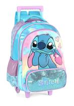 Mochila Rodas Stitch Disney Infantil Meninas Escolar Azul Mochila Rodas Stitch Disney Infantil Meninas Escolar Azul
