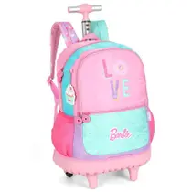 Mochila Rodinha 18 Com Alça Barbie Love Turquesa Luxcel