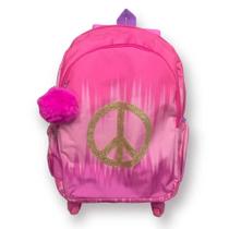 Mochila Rodinha Com Alça 360 P Pink/Rosa Com Pompom Clio