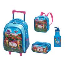 Mochila Rodinha Escolar Lilica Ripilica Céu Azul Kit Lancheira Garrafa Estojo Mochila Rodinha Escolar Lilica Ripilica Céu Azul Kit Lancheira Garrafa Estojo