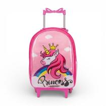 Mochila Rodinha Infantil Escolar Feminina Reforçada Menina Cristal Grande Juvenil Unicórnio Princesa